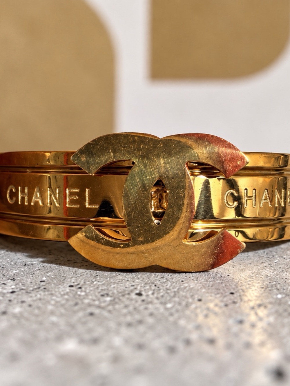 Double C logo Gold-Tone Stainless Steel Ring | NEW Size